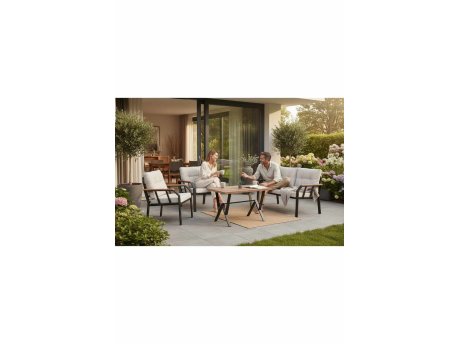 HANAH HOME Baštenska garnitura Nergiz 2+1+1 Cream