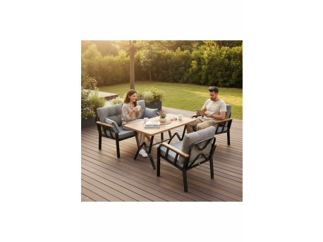 HANAH HOME Baštenska garnitura Nergiz 2+1+1 Dogtooth