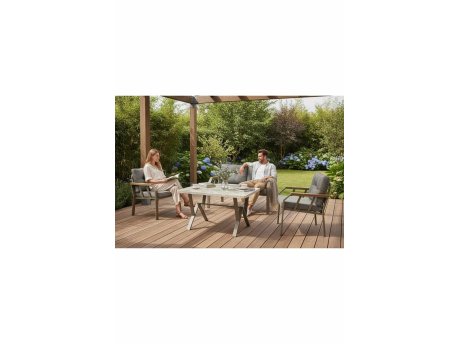 HANAH HOME Baštenska garnitura Nergiz 2+1+1 Dogtooth Gold