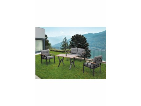 HANAH HOME Baštenska garnitura Nergiz 2+1+1 Grey Dark Grey