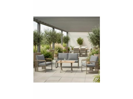 HANAH HOME Baštenska garnitura Fatsa 2+1+1 Grey