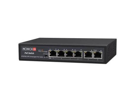 PROVISION 4 Dovnlink + 2 Uplink 10 / 100Mbps 60V PoE prekidač sa CCTV režimom POES-0460C+2I