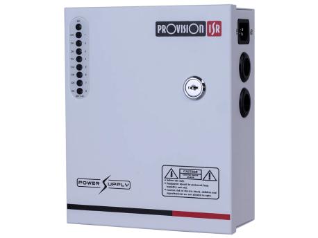 PROVISION Napajanje 8-kanalno profesionalno 12V/5A + mesto za bateriju, PR-5A8CH-B