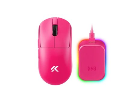 MCHOSE Bežični gaming miš A7 V2 Ultra Plus Rose Red /PAW 3950/8K Hz/Omron Mechanical