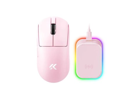 MCHOSE Bežični gaming miš A7 V2 Ultra Plus Pink /PAW 3950/8K Hz/Omron Mechanical