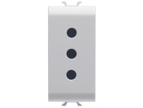 GEWISS GW10201 Socket 1M 2P + JP 10A P11 Italijanski standard Bela