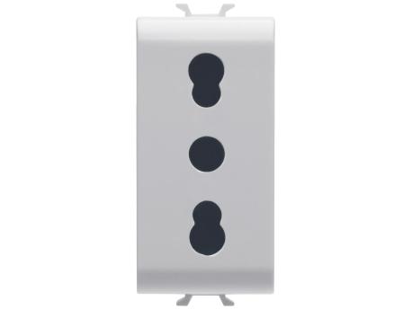 GEWISS GW10203 Socket 1M 2P + JP 16A P17-11 Italijanski Standard Bela