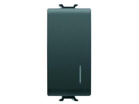GEWISS GW12002 - Osvetljeni jednopolni prekidač sa difuzorom - 16AKS - 250V AC - Crni Satin - ChoruSmart