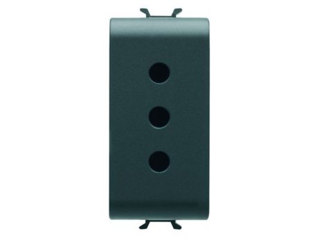 GEWISS GW12201 - Italijanska standardna utičnica 250V AC - 2P+E 10A - Satin Black - ChoruSmart