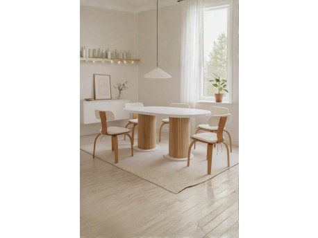 HANAH HOME Set Trpezarijski sto i 6 stolica Bohemian Round London 7