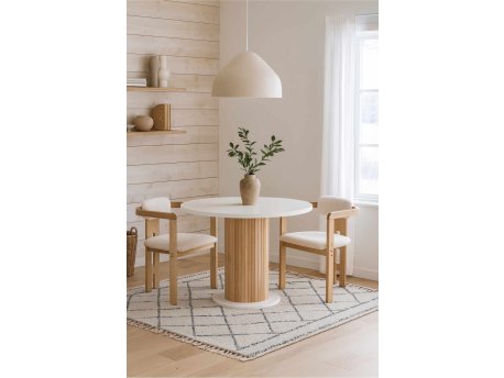 HANAH HOME Set Trpezarijski sto i 4 stolice Bohemian Round Scandinavian 5