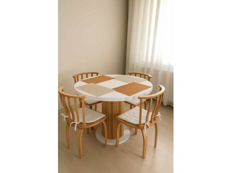 HANAH HOME Set Trpezarijski sto i 4 stolice Bohemian Round Italian 5