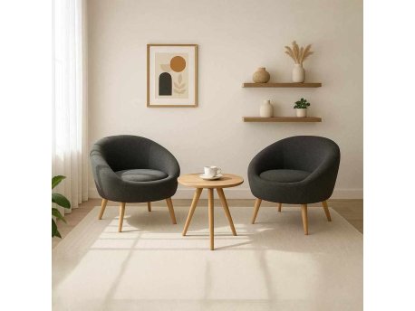 Atelier del Sofa Fotelje i bočni stočić Cay Seti Anthracite