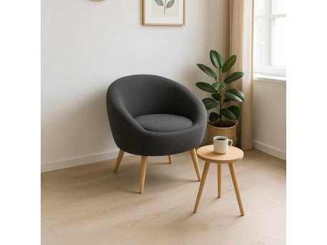 Atelier del Sofa Fotelja i bočni stočić Cay Seti Anthracite