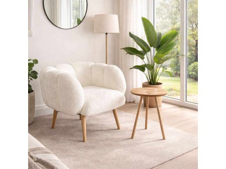 Atelier del Sofa Fotelja i bočni stočić Lotus White