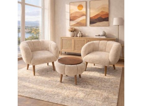 Atelier del Sofa Fotelje i klub stočić Lotus Wellsoft Beige