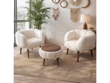 Atelier del Sofa Fotelje i klub stočić Lotus Wellsoft White