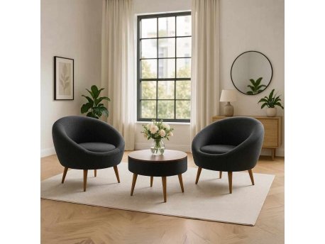 Atelier del Sofa Fotelje i klub stočić Lida Linen Anthracite