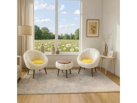 Atelier del Sofa Fotelje i klub stočić Lida Linen White