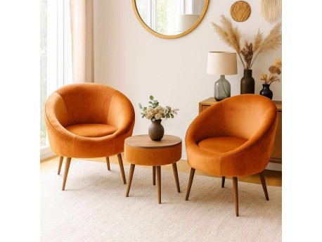 Atelier del Sofa Fotelje i klub stočić Lida Babyface Orange