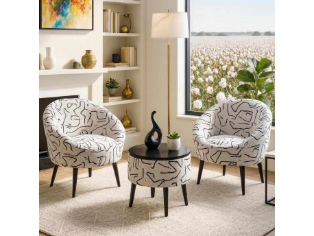 Atelier del Sofa Fotelje i klub stočić Lida Black White
