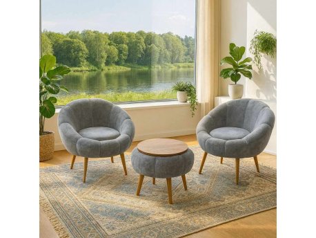 Atelier del Sofa Fotelje i klub stočić Lida Wellsoft Grey