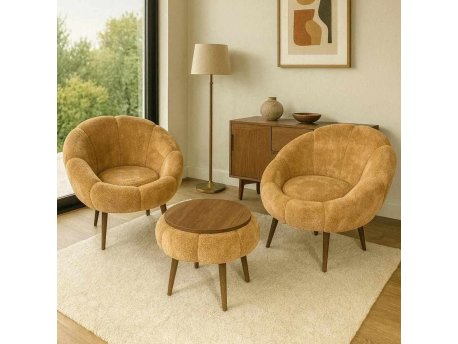 Atelier del Sofa Fotelje i klub stočić Lida Wellsoft Brown