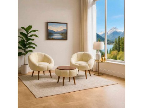 Atelier del Sofa Fotelje i klub stočić Lida Wellsoft Cream