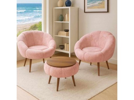 Atelier del Sofa Fotelje i klub stočić Lida Wellsoft Pink