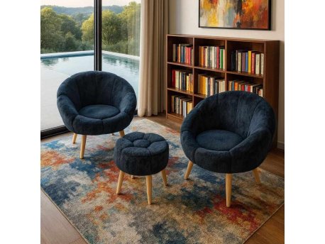 Atelier del Sofa Fotelje i tabure Lida Wellsoft Anthracite