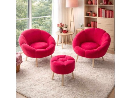 Atelier del Sofa Fotelje i tabure Lida Wellsoft Fuchsia