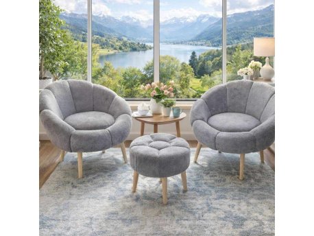 Atelier del Sofa Fotelje i tabure Lida Wellsoft Grey
