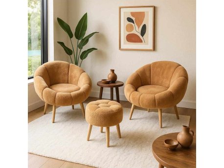 Atelier del Sofa Fotelje i tabure Lida Wellsoft Brown