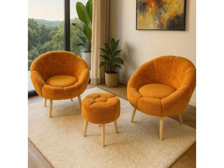Atelier del Sofa Fotelje i tabure Lida Wellsoft Orange