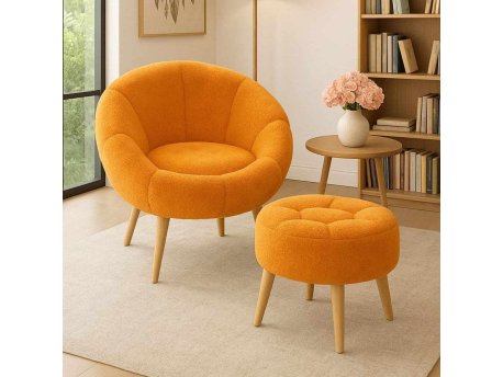 Atelier del Sofa Fotelja i tabure Lida Orange