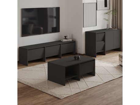 HANAH HOME Set za dnevnu sobu Laris Anthracite
