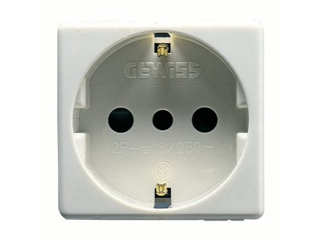 GEWISS GW20205 Italijanski / nemački standard utičnica 250V AC - 2P+E 16A - P30 - 2 Modula - Sistem beo