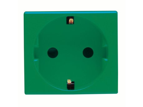 GEWISS GW20283 nemački standard utičnica 250V AC - za namenske linije - 2P + E 16A - 2 MODULA - zelena- sistem