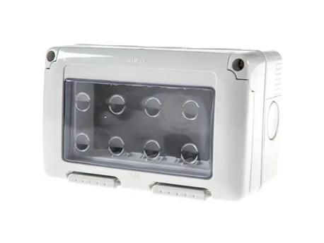 GEWISS GW27044 vodonepropusno kućište za sistemske uređaje - 4 banda - siva ral 7035 - ip55