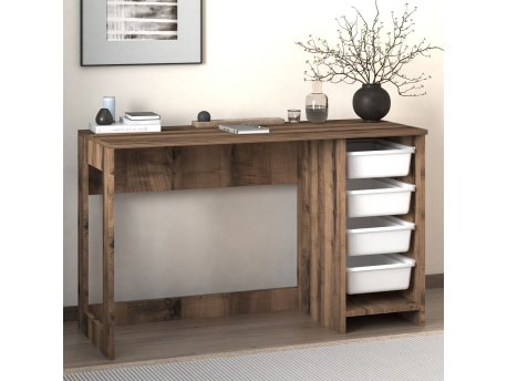HANAH HOME Radni sto Hero White Antique Walnut