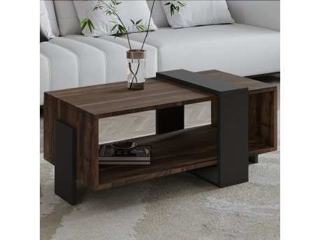 HANAH HOME Sto za dnevnu sobu Meleni Walnut Anthracite