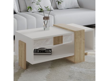HANAH HOME Sto za dnevnu sobu Meleni White Sapphire Oak