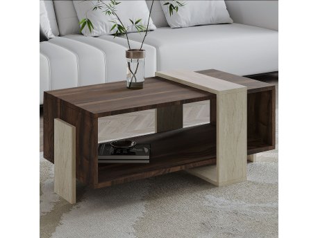 HANAH HOME Sto za dnevnu sobu Meleni Travertine Walnut