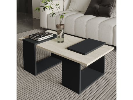 HANAH HOME Sto za dnevnu sobu Matris Travertine Anthracite