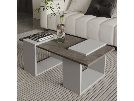HANAH HOME Sto za dnevnu sobu Matris Gordion Marble Grey
