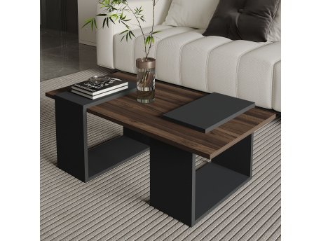 HANAH HOME Sto za dnevnu sobu Matris Walnut Anthracite