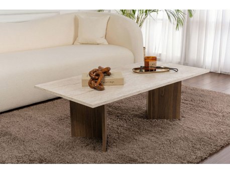 HANAH HOME Sto za dnevnu sobu Sabin Travertine Venezia Walnut