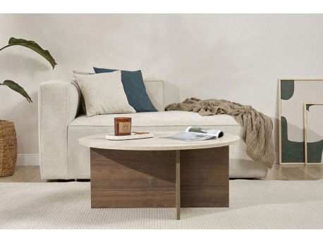 HANAH HOME Sto za dnevnu sobu Soleil Travertine Venezia Walnut