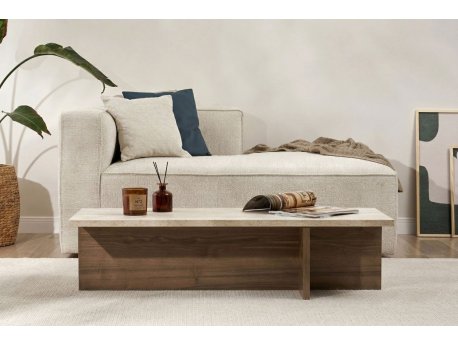 HANAH HOME Sto za dnevnu sobu Harbor Travertine Milano Walnut