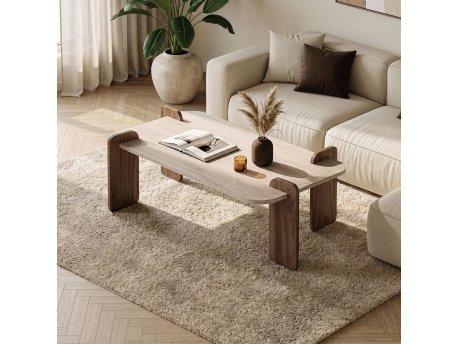 HANAH HOME Sto za dnevnu sobu Renard Travertine Venezia Walnut